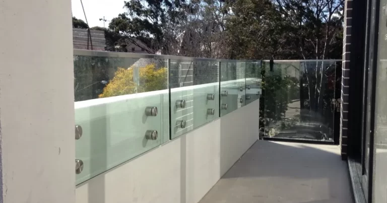 Frameless glass balustrades installed on modern balcony