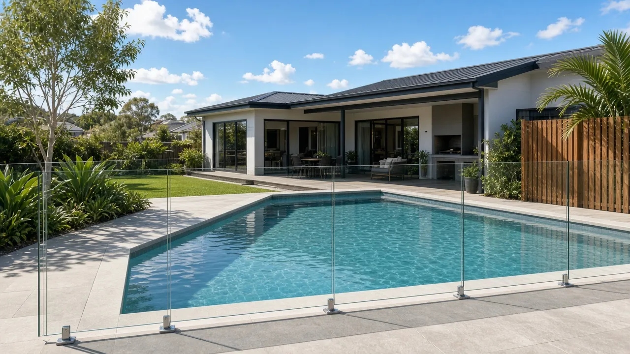 Semi-frameless glass pool fencing Brisbane
